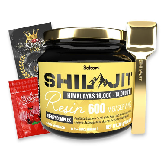 Combo Shilajit Gold + Sachet gel íntimo y Crema Mero King + cuchara dorada